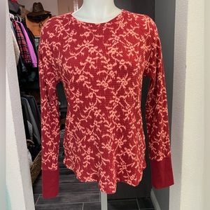 NWT Knox Rose Burgundy Print Long Sleeve Top